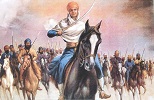 Mai Bhago leading 40 Sikhs into battle
