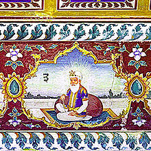 Fresco of Guru Amar Das at Sri Goindwal Sahib