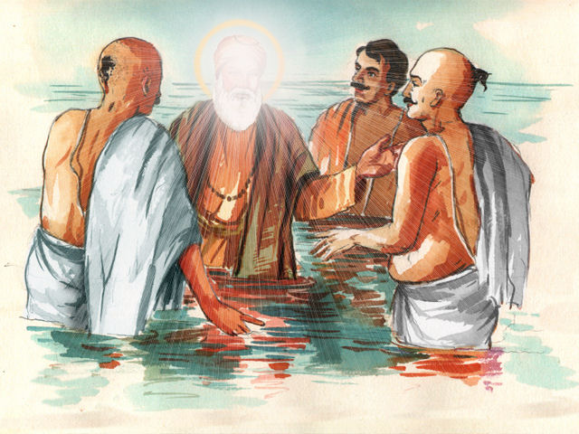 Guru Nanak Throwing Water