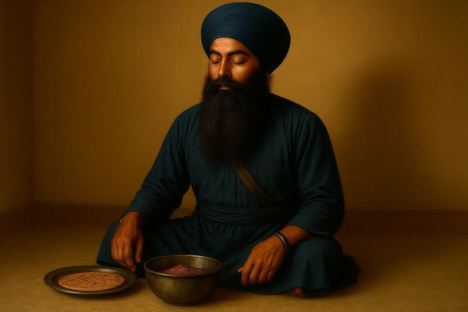 A Khalsa Sikh practicing Sarbloh Bibek